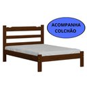 Ver imagem 2 de Cama Casal com Colchão Madeira Maciça Esmeralda Castanho