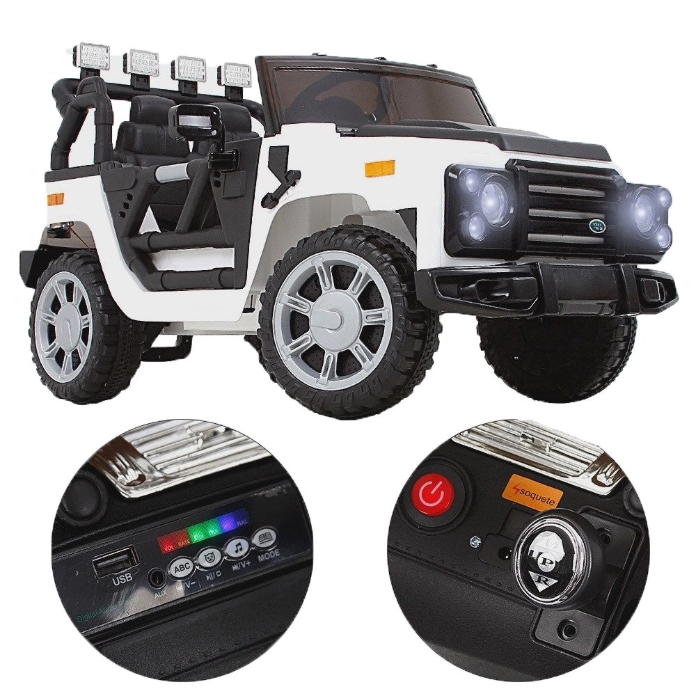 Carro eletrico infantil pickup off road v8 12v com controle remoto