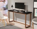 Ver imagem 1 de Mesa de Estudo 120cm Preto para Quarto Pequeno Pés Madeira