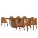 Ver imagem 2 de Mesa de Jantar Suiça 220cm Madeira Tampo Laminado Orgânico com 8 Cadeiras Suiça