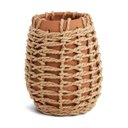 Ver imagem 1 de Vaso em Ceramica com Trama em Papel Marrom 18,5cm Mart