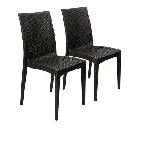 Kit 2 Cadeiras Rattan Preto