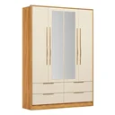 Ver imagem 2 de Guarda-Roupa Casal com Espelho 4 Portas 4 Gavetas Domo Cinamon/Off White