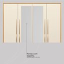 Ver imagem 6 de Guarda-Roupa Casal 4 Portas 4 Gavetas com Espelho Domo Amarelo/Cinamon/Off White
