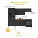 Ver imagem 4 de Armário de Cozinha Modulada Compacta Nara 12 Portas 2 Gavetas MDF 280cm Chumbo Fidelita Móveis