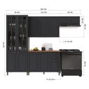 Ver imagem 2 de Armário de Cozinha Modulada Compacta Nara 12 Portas 2 Gavetas MDF 280cm Chumbo Fidelita Móveis