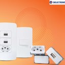 Ver imagem 3 de Conjunto 4×2 Linha B3 Branco sleek MarGirius 4x2" B3 1 Tomada 2P+T 10 A + tomada USB 1A separadas
