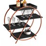 Bar Adega Luxo 3 Prateleiras Preto Fosco/bronze 4009 - Jb Bechara - 2