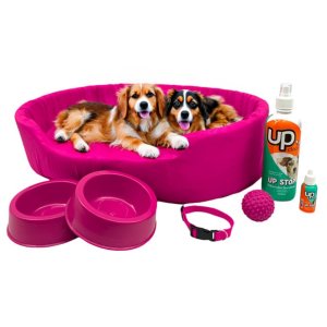 Kit Pet Grande Cama Europa Educador Xixi Sim/não Cães 500ml - Rosa