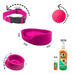 Kit Pet Grande Cama Europa Educador Xixi Sim/não Cães 500ml - Rosa - 3