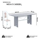 Ver imagem 3 de Conjunto para Sala de Jantar com 8 Cadeiras Lara Branco/Bege