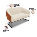 Ver imagem 3 de Namoradeira e 2 Poltronas Industrial Preto Stella Noz/linho D03 - D’Rossi