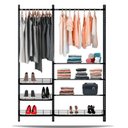 Ver imagem 1 de Guarda Roupa Closet Aramado Aberto Armário Modulado Roupeiro 1,60m - Preto