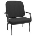 Ver imagem 1 de Cadeira de Escritório Recepção com Braço Fixa Preta Magno P03 Crepe Preto - Lyam Decor