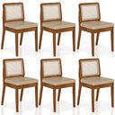 Ver imagem 1 de Kit 6 Cadeiras Sextavada Sydney Freijó/corino Bege - Móveis Arapongas Freijó/corino Bege
