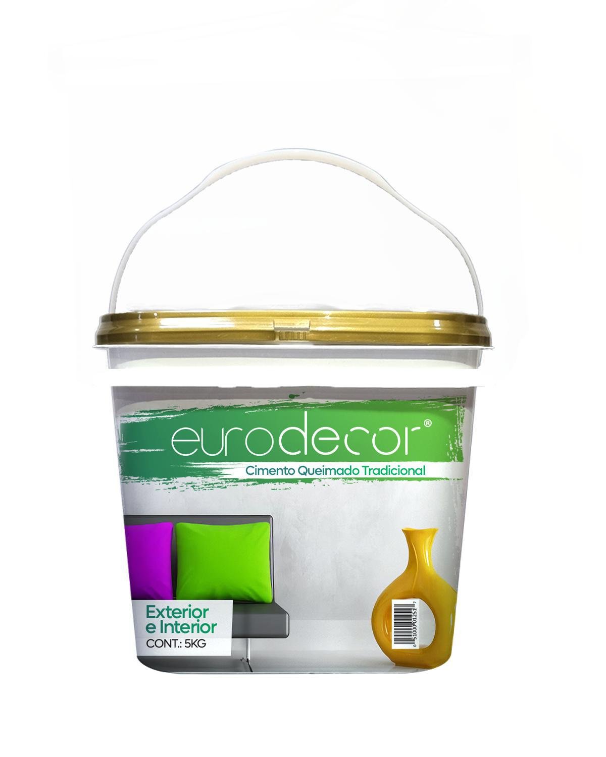 Cimento Queimado Pronto Eurodecor 5Kg - Cor Cinza Dubai - 1