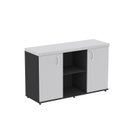 Ver imagem 3 de Armário Credenza 2 Portas Pivotante P25 Preto/Cinza