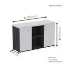 Ver imagem 4 de Armário Credenza 2 Portas Pivotante P25 Preto/Cinza