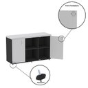 Ver mais imagens de Armário Credenza 2 Portas Pivotante P25 Preto/Cinza