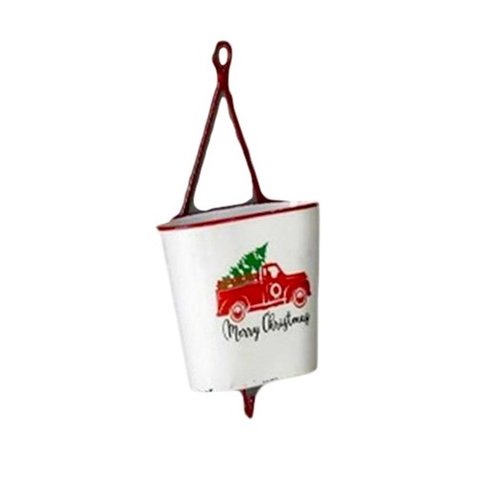 Vaso Natalino Decor C/caminhao Vermelho Merry Christmas 47cm