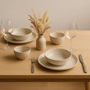 Ver imagem 2 de Conjunto de Jantar 12 Peças Bio Latte Prato Raso Fundo Bowl Off White Mesa Posta Porto Brasil