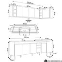 Ver imagem 4 de Armário de Cozinha Modulado de Canto Esquerdo 5 Peças Cp54 com Pia Inox Castanho/cinza - Lumil Lumil