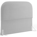 Ver imagem 2 de Cabeceira Cama Box Queen 160cm Lanna com Puff Recamier Doha W01 Bouclê Cinza - Lyam Decor
