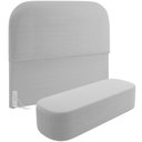 Ver imagem 1 de Cabeceira Cama Box Queen 160cm Lanna com Puff Recamier Doha W01 Bouclê Cinza - Lyam Decor