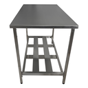 Ver imagem 3 de Mesa Aço Inox Profissional 130x70x90 Cm com Espelho e 1 Prateleira Fenestrada Nortinox