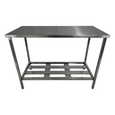 Ver imagem 2 de Mesa Aço Inox Profissional 130x70x90 Cm com Espelho e 1 Prateleira Fenestrada Nortinox