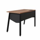 Ver imagem 5 de Plataforma de Trabalho Individual 120cm Industrial Tampo Chanfrado com Caixa de Tomadas Executive Nogal e Preto