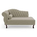 Ver imagem 2 de Divã Recamier Lavínia Clássico 120cm Capitonê com Pés de Madeira Suede Bege - Desk Design