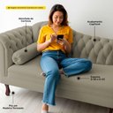 Ver imagem 3 de Divã Recamier Lavínia Clássico 120cm Capitonê com Pés de Madeira Suede Bege - Desk Design