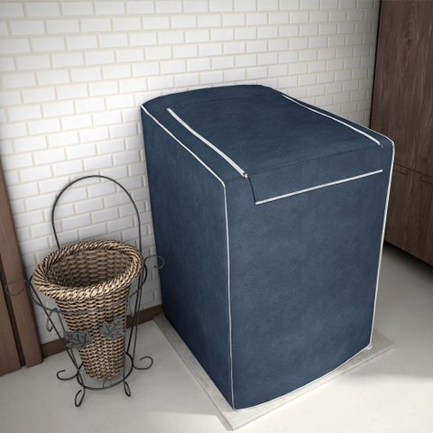 Capa Maquina de Lavar Roupas 10kg a 12kg Corino Resistente M - Chumbo