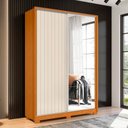Ver imagem 1 de Guarda Roupa Frizatto com Espelho 2 Portas Cinamomo/off White (flex) - Abz