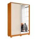 Ver imagem 2 de Guarda Roupa Frizatto com Espelho 2 Portas Cinamomo/off White (flex) - Abz