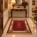 Ver imagem 2 de Tapete Persa Royal Vermelho 100x150cm Fio Acetinado - Ideal para Quarto e Sala