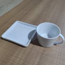 Ver imagem 6 de Xícara de Café Chá de Porcelana Branca 185ml com Pires Quadrado Americana Germer