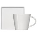 Ver imagem 1 de Xícara de Café Chá de Porcelana Branca 185ml com Pires Quadrado Americana Germer