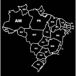 Adesivo Decorativo Brasil Mapa Estados:branco - 1