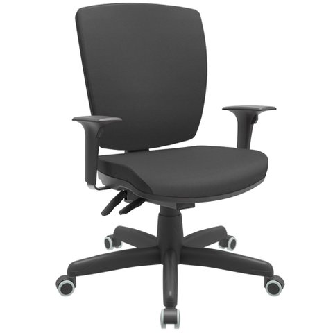 Cadeira de Escritório Diretor Office Base Giratória Preto Alta Flexi P03 Vinil Preto - Lyam Lyam Dec