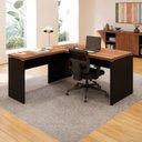 Ver imagem 1 de Mesa de Escritório 40mm em L Pés Painel F5 Office Cor:Nogal com Preto
