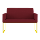 Ver imagem 3 de Kit Sofá 2 Lugares + 2 Poltronas Recepção Sala Base Dourada Cor:marsala