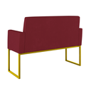 Ver imagem 4 de Kit Sofá 2 Lugares + 2 Poltronas Recepção Sala Base Dourada Cor:marsala