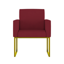 Ver mais imagens de Kit Sofá 2 Lugares + 2 Poltronas Recepção Sala Base Dourada Cor:marsala