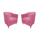 Ver imagem 1 de Kit 02 Poltronas Titânio Suede Rosa