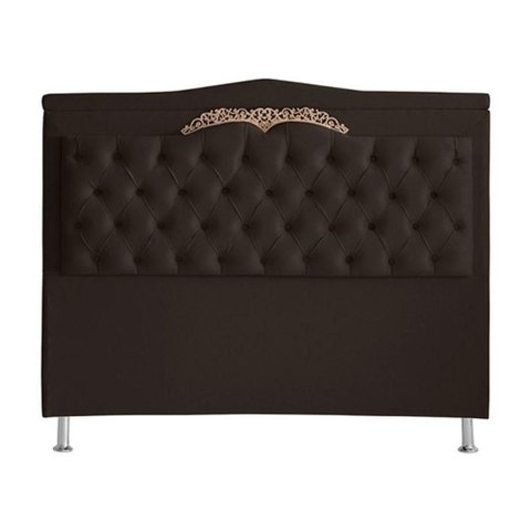 Cabeceira de Cama Box Madri Casal Queen 160 Cm Suede Marrom do Lar Móveis e Decoração