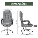 Ver mais imagens de Cadeira Escritório Couro Sintético Itália Cinza Encosto com Trava