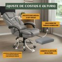 Ver imagem 6 de Cadeira Escritório Couro Sintético Itália Cinza Encosto com Trava
