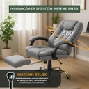 Ver imagem 5 de Cadeira Escritório Couro Sintético Itália Cinza Encosto com Trava